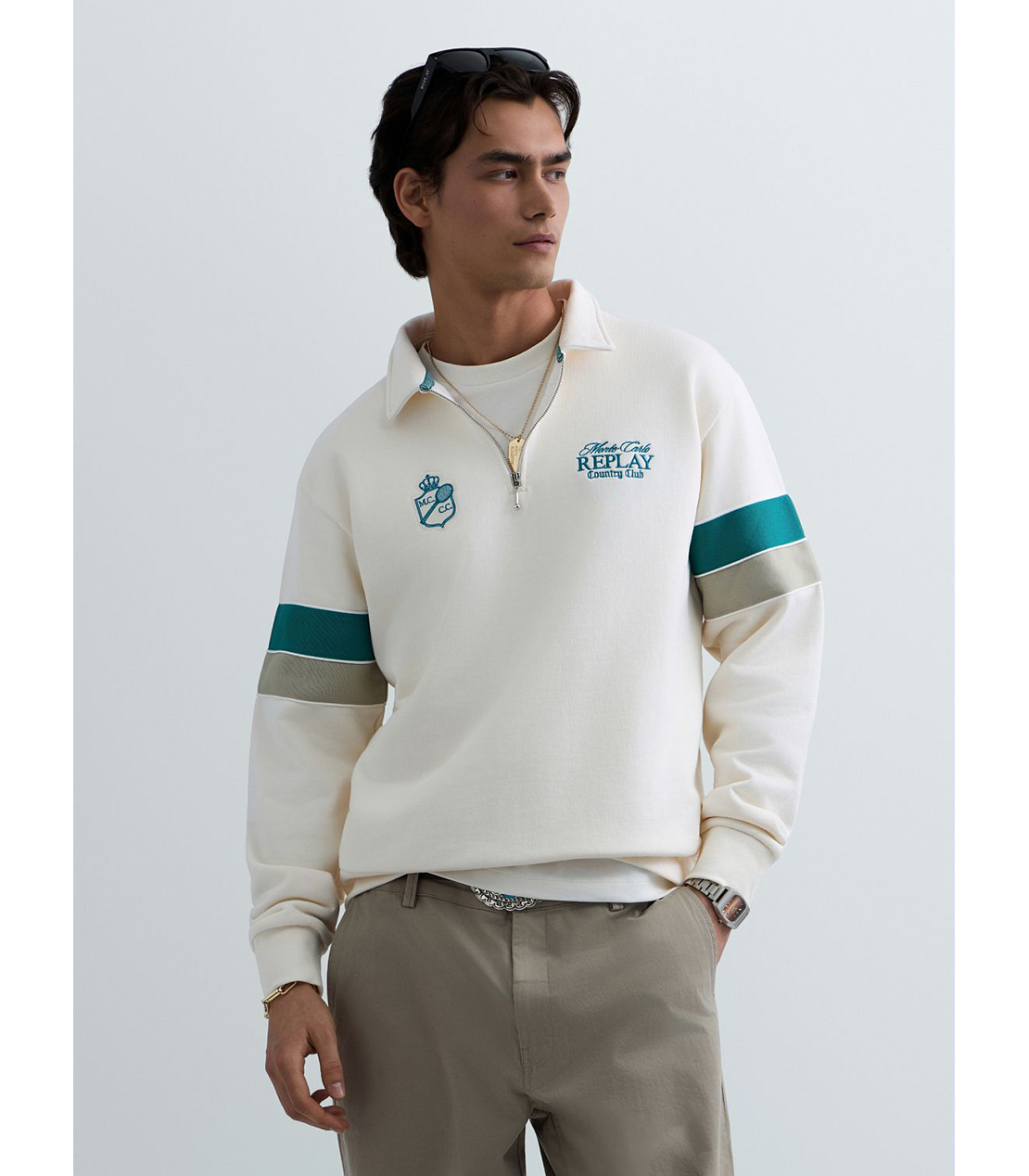 REPLAY × Monte Carlo Country Club ハーフジップ スウェットシャツ